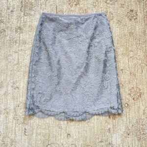 J. Crew Gray Lace Pencil Skirt